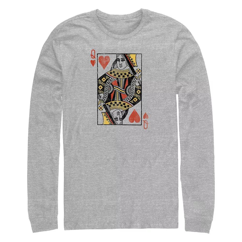 Big & Tall Queen Of Hearts Card Long Sleeve Graphic Tee, Men's,  Product Image