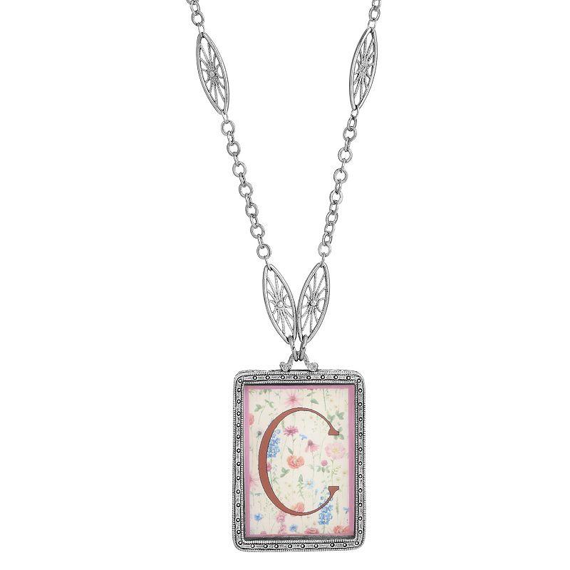 1928 Floral Motif Initial Pendant, Womens, G Product Image