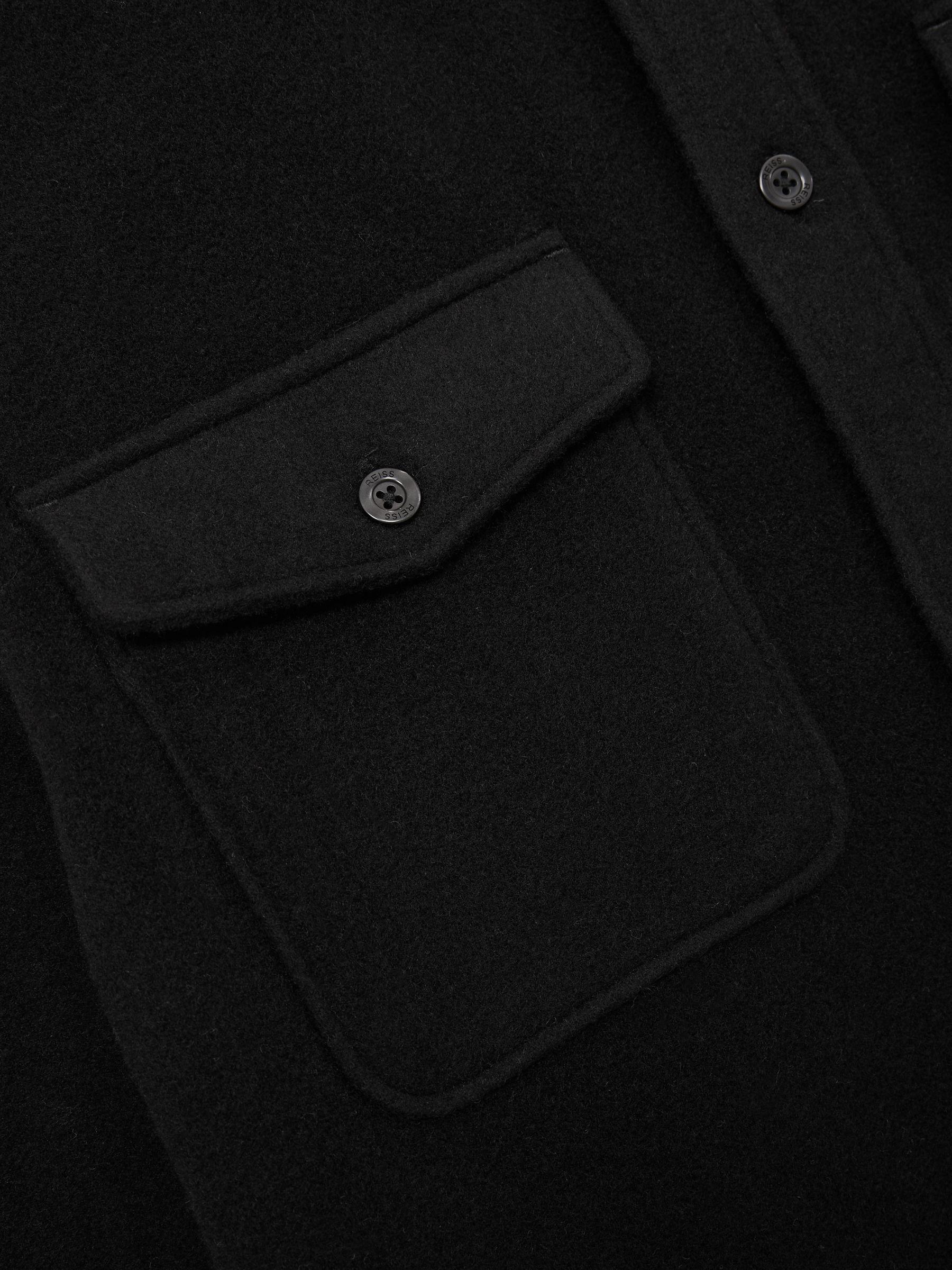 Twin-Pocket Overshirt With Wool in Black Product Image