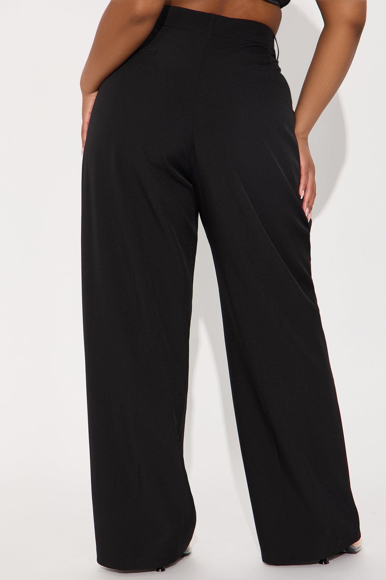The Kourtney Wide Leg Trouser Pant - Black Product Image