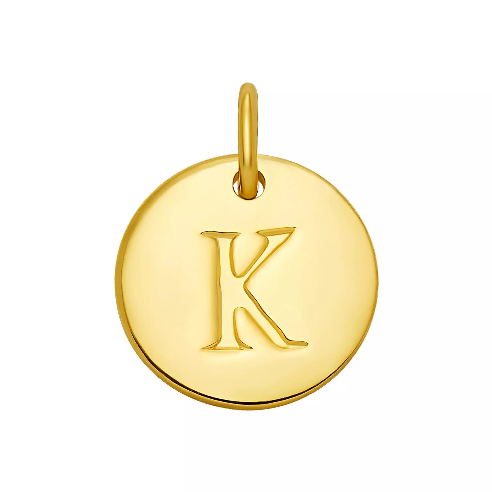 PRIMROSE 18k Gold Over Sterling Silver Letter Disc Charm, Women's, Gold Over Sterling D Product Image