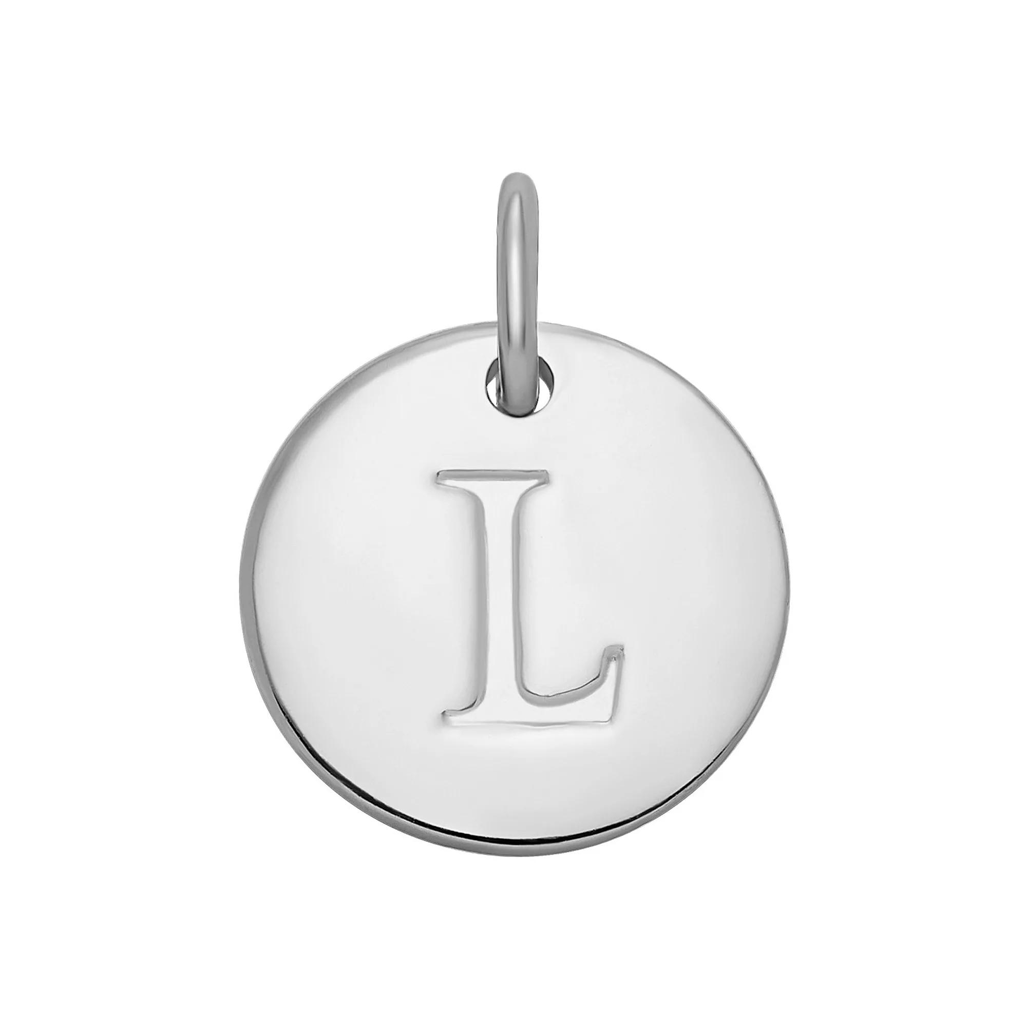 PRIMROSE Sterling Silver Letter Disc Charm, Women's, Sterling Silver F Product Image