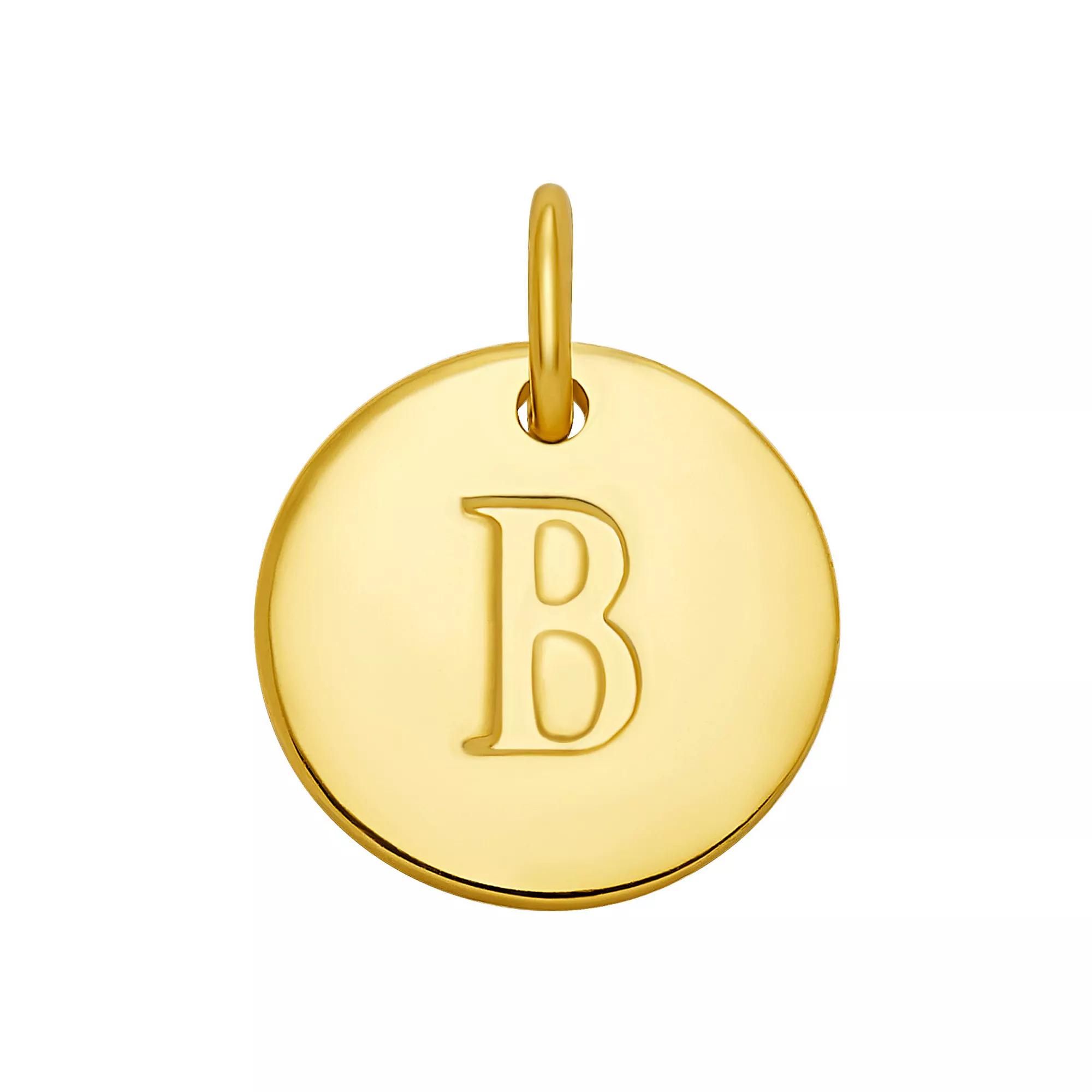PRIMROSE 18k Gold Over Sterling Silver Letter Disc Charm, Women's, Gold Over Sterling D Product Image