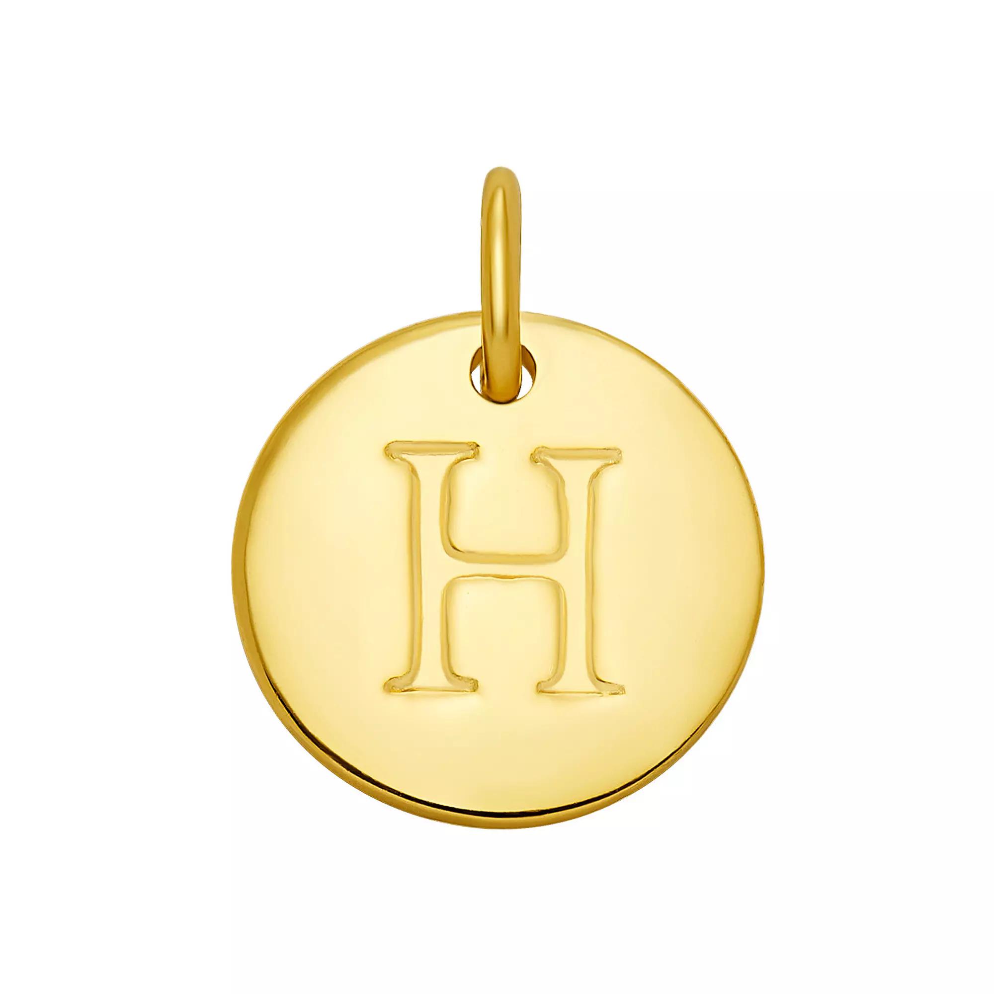 PRIMROSE 18k Gold Over Sterling Silver Letter Disc Charm, Women's, Gold Over Sterling D Product Image