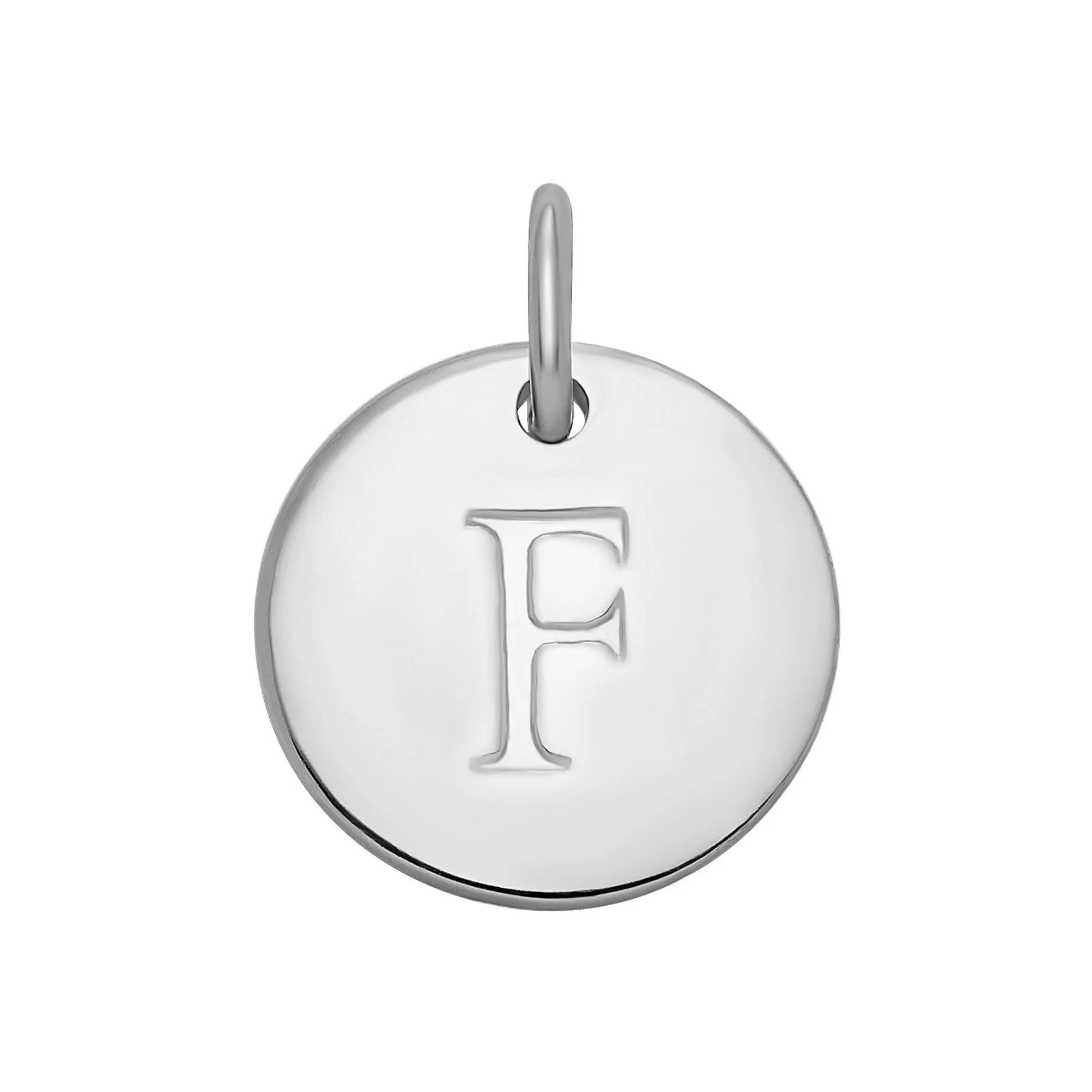 PRIMROSE Sterling Silver Letter Disc Charm, Women's, Sterling Silver F Product Image
