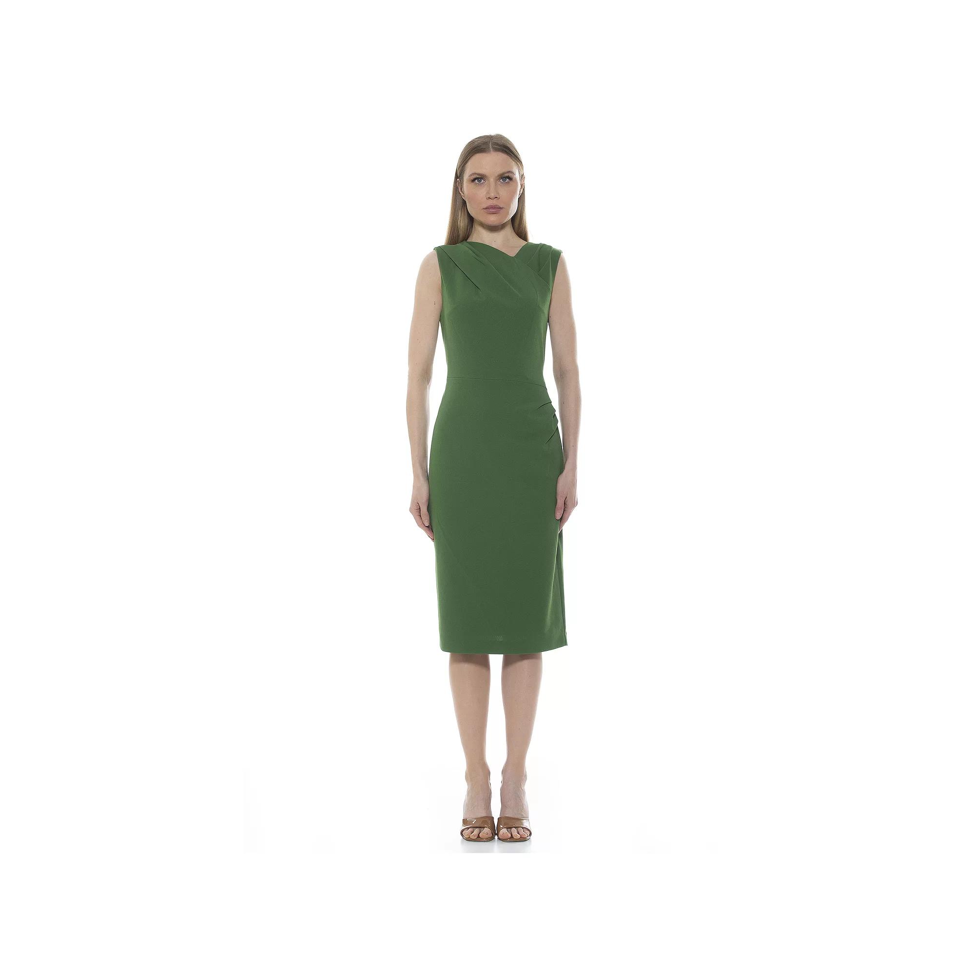 Women's ALEXIA ADMOR Khloe Ruched Midi Sheath Dress,  Product Image