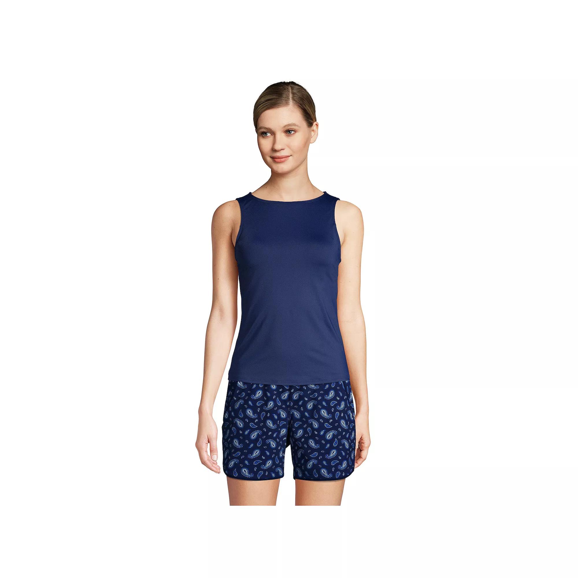 Women's Lands' End D-Cup UPF 50 High Neck Tankini Swimsuit Top,  Product Image
