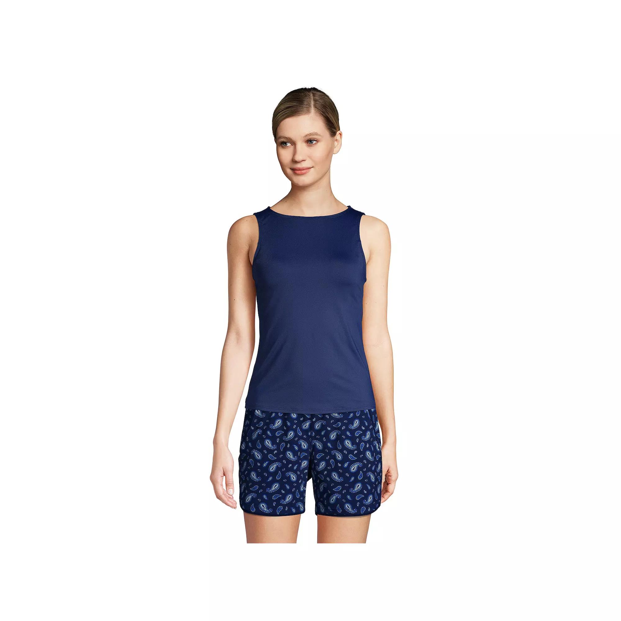 Women's Lands' End D-Cup UPF 50 High Neck Tankini Swimsuit Top,  Product Image