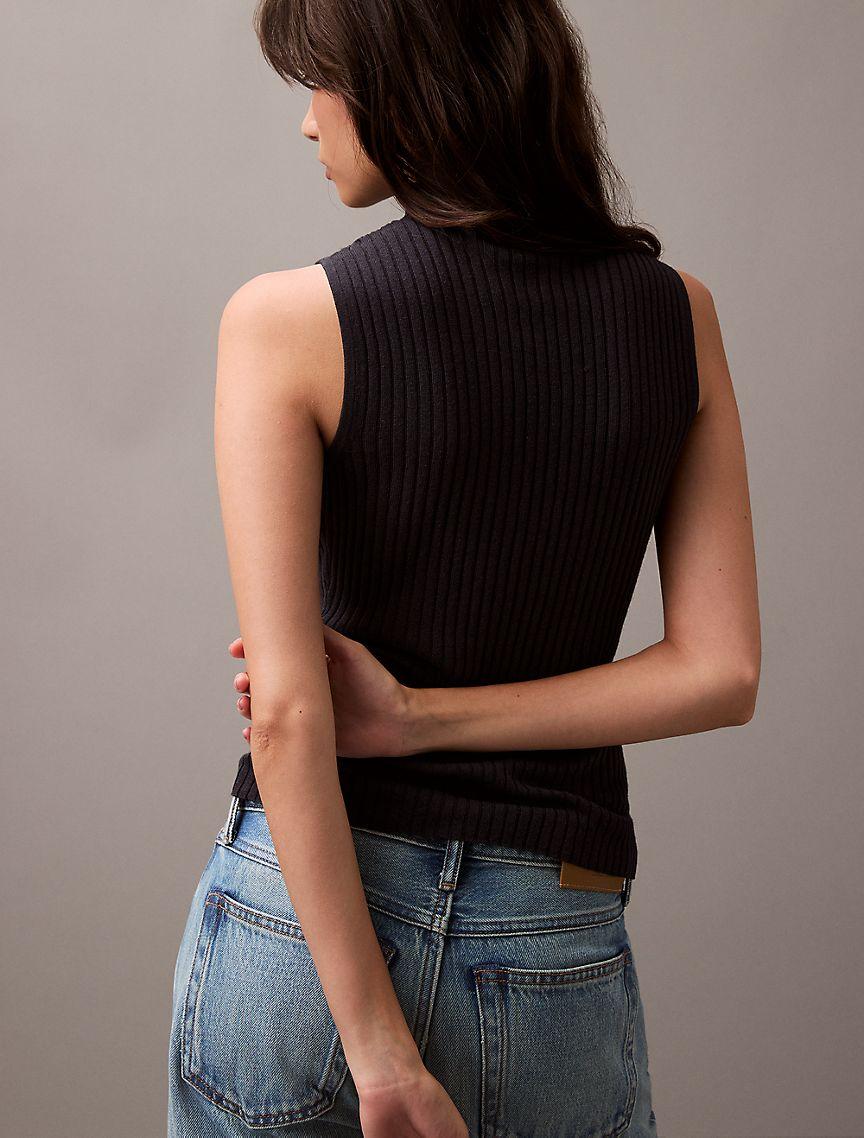 Silk Cashmere Mock Neck Tank Top Product Image