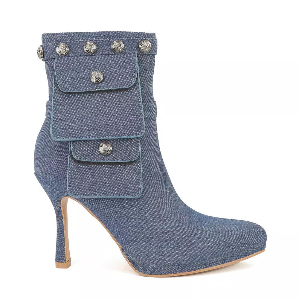 Women's Yoki Short Boots, Size: 6, Blue Product Image