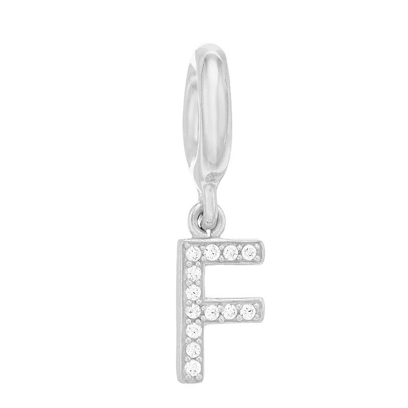 SIRI USA by TJM Sterling Silver Cubic Zirconia Initial Charm, Women's Product Image