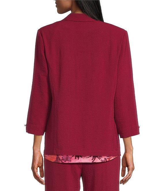 Allison Daley Petite Rhubarb 3/4 Sleeve Open-Front Blazer Product Image