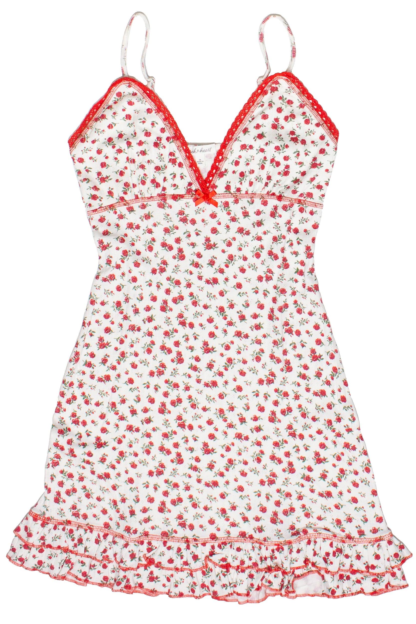 Pointelle Lace Trim Floral Dress Product Image