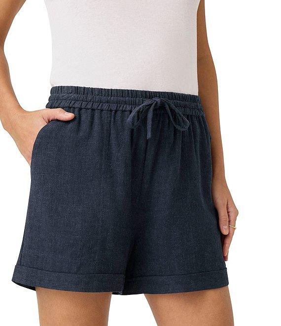 Splendid Coastal Linen Blend Knit Mid Rise Lounge Shorts Product Image