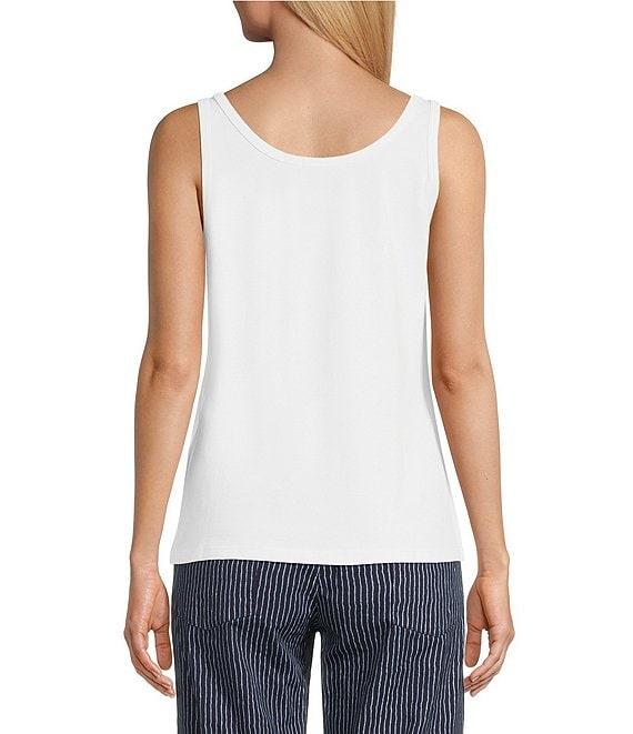 M Made in Italy Crew Neck Sleeveless Knit Stretch Jersey Cami Product Image