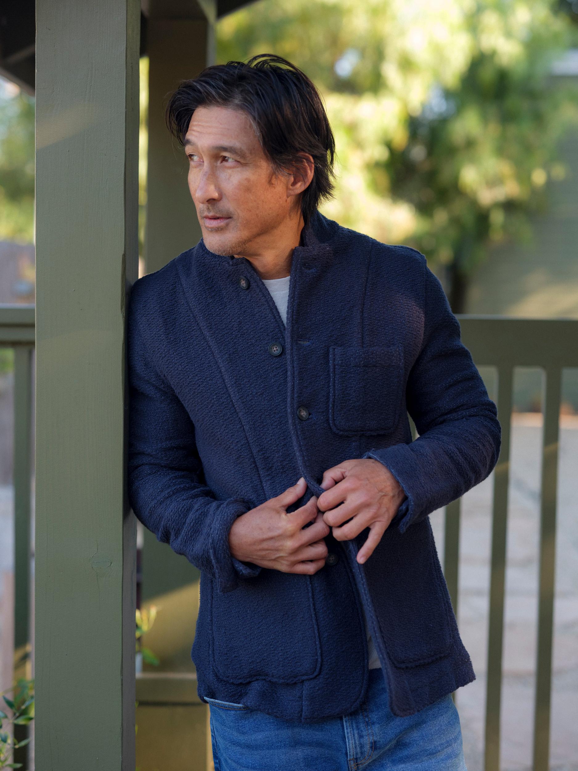 Rope Weave Artisanal Jacket - Navy Product Image
