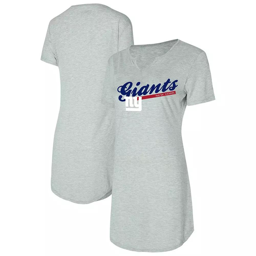 Women's Concepts Sport Gray New York Giants Petition Knit Nightshirt,  Product Image
