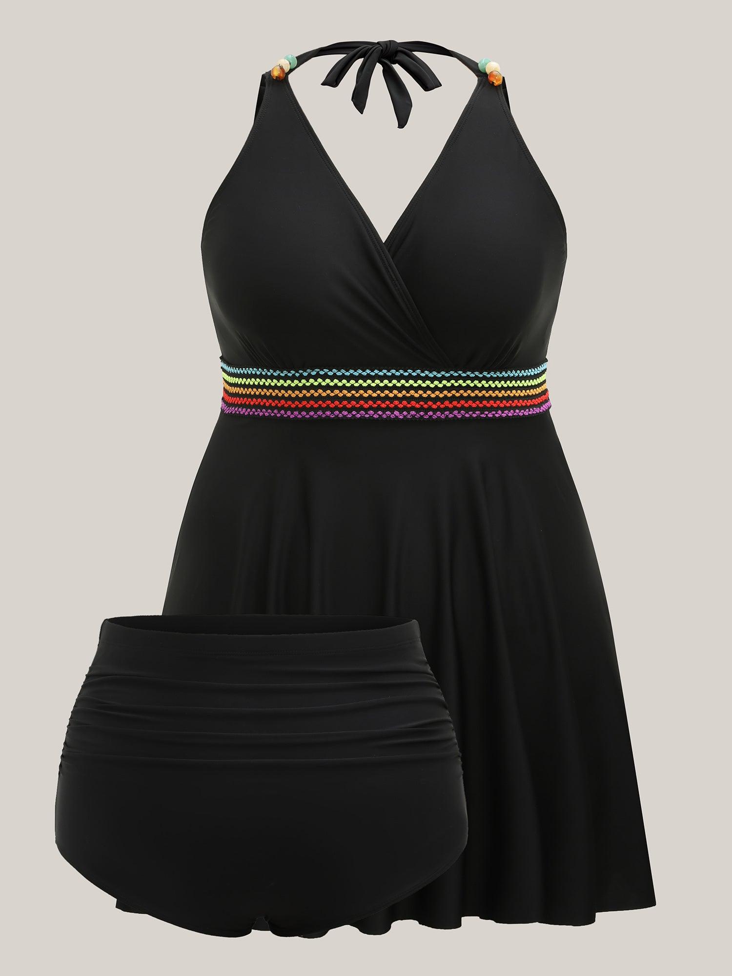 Colorful Webbed Pockets Adjustable Swim Dress Female Product Image