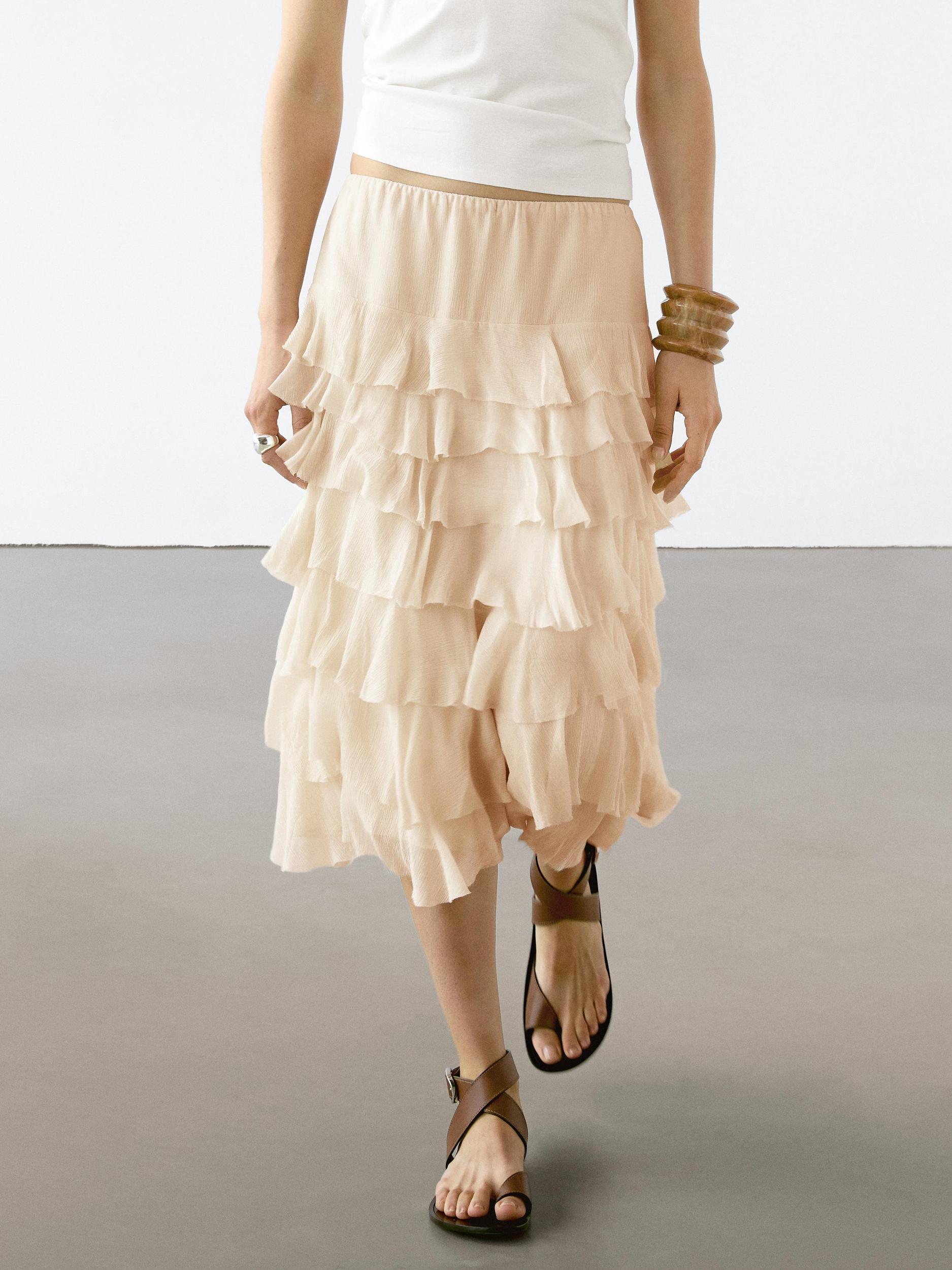 Midi ruffled skirt Product Image