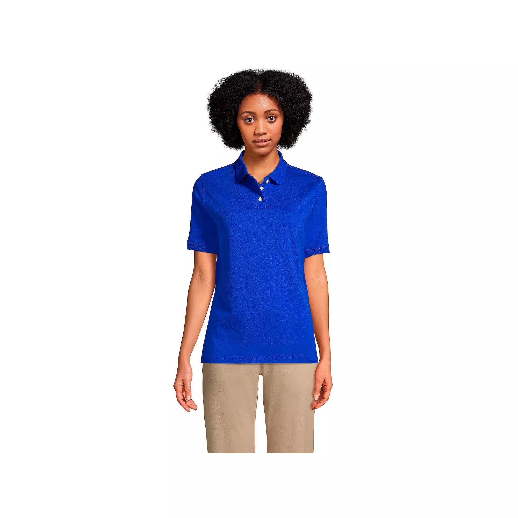 Women's Lands' End School Uniform Classic Short Sleeve Interlock Polo Top,  Product Image