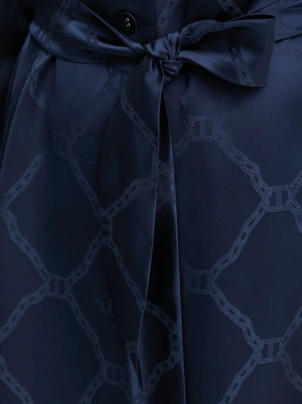 chain-print belted shirt dress Product Image