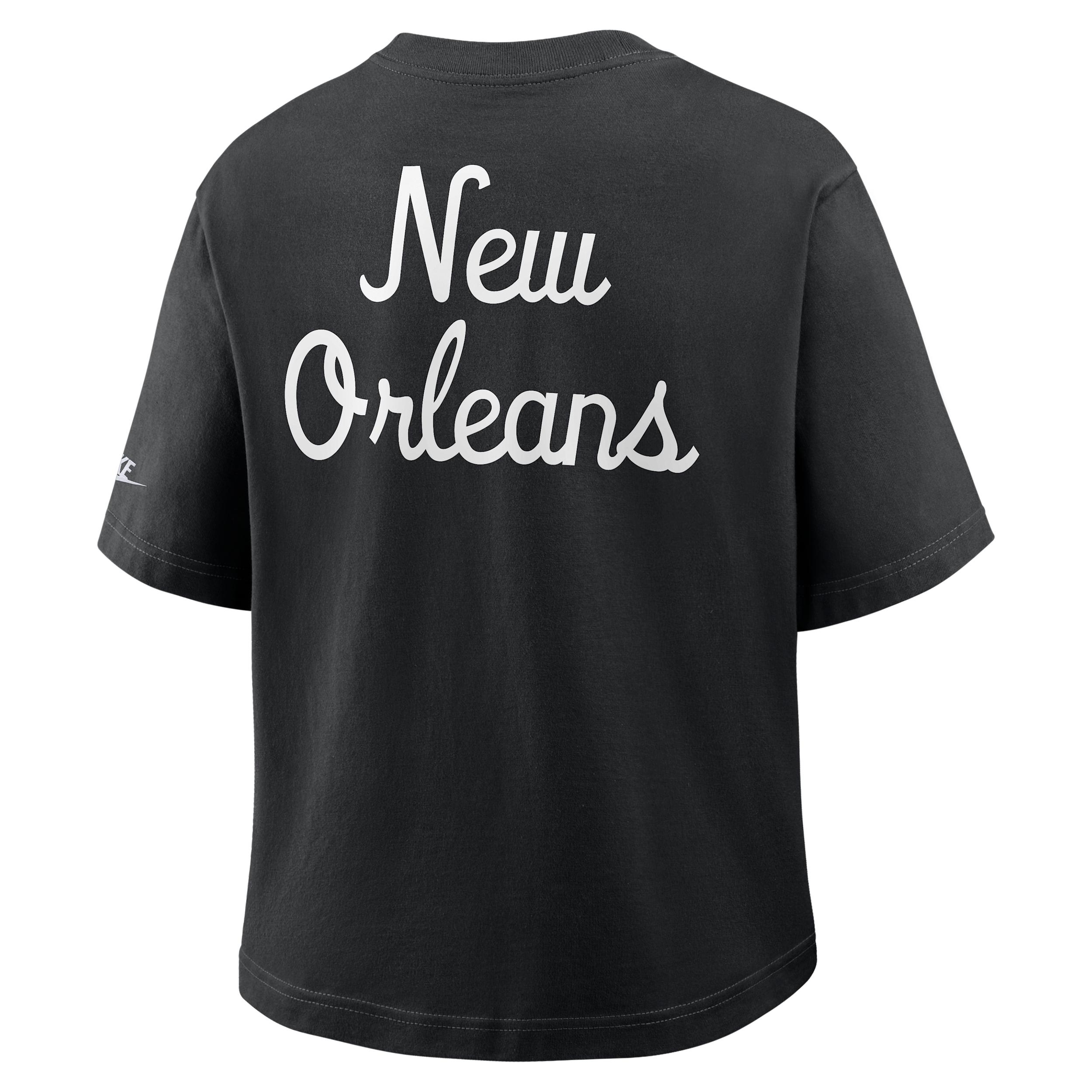 New Orleans Saints Rewind Pocket Boxy Nike Womens NFL T-Shirt | 11CM00A7WV-WZ9 Product Image