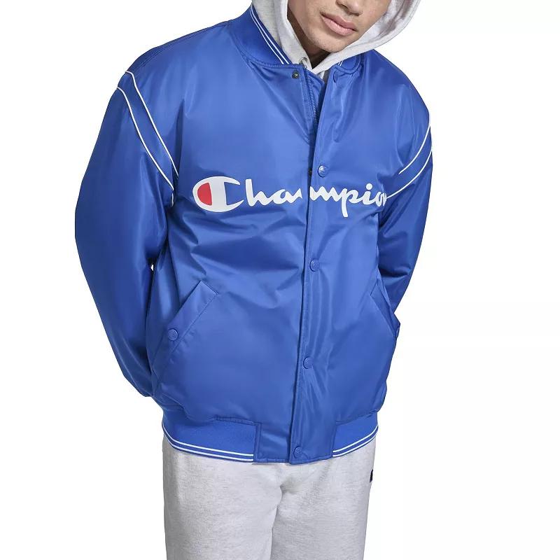 Men's Champion® Varsity Bomber, Size: Large, Blue The Web Product Image