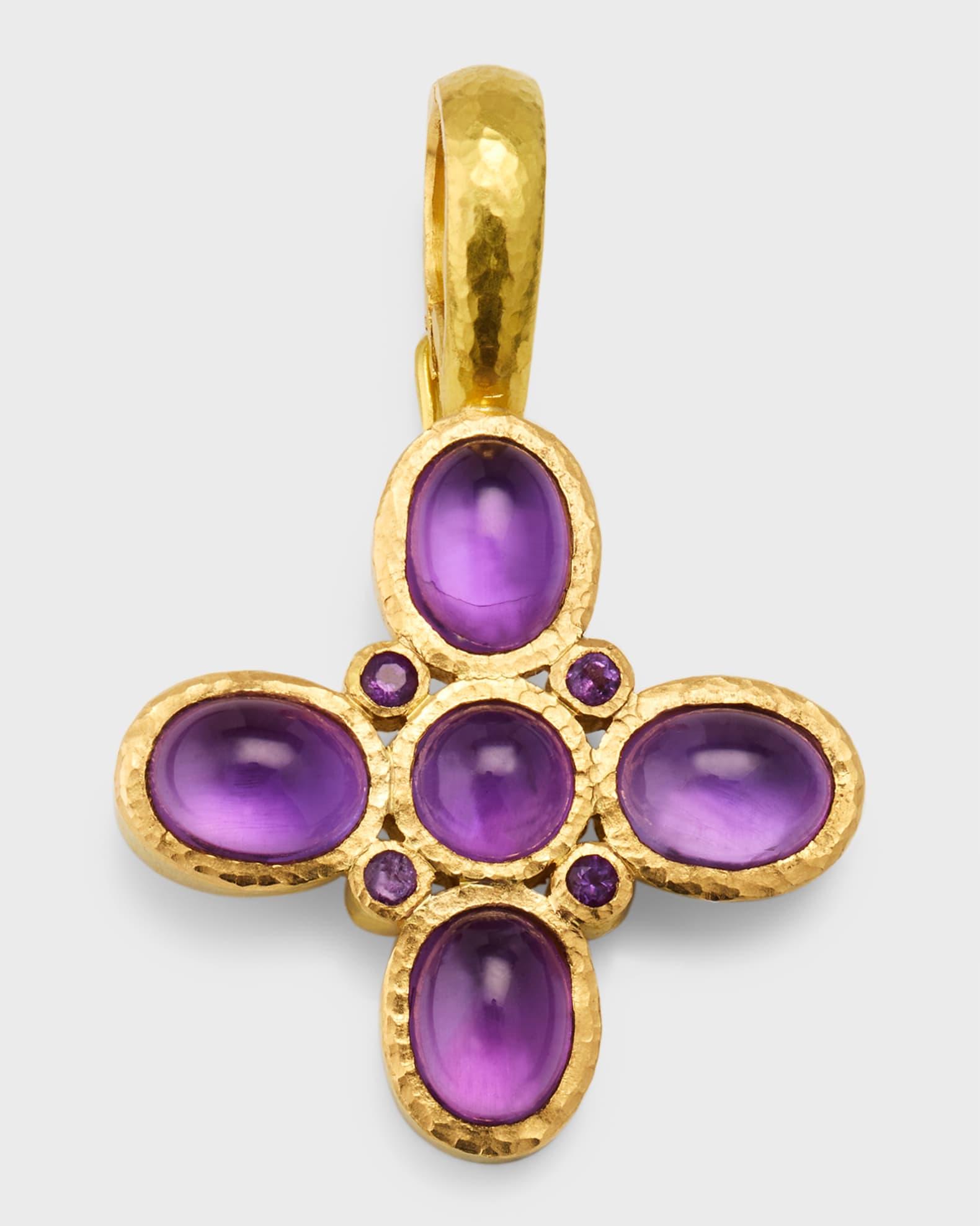 19K Amethyst Clover Pendant Product Image