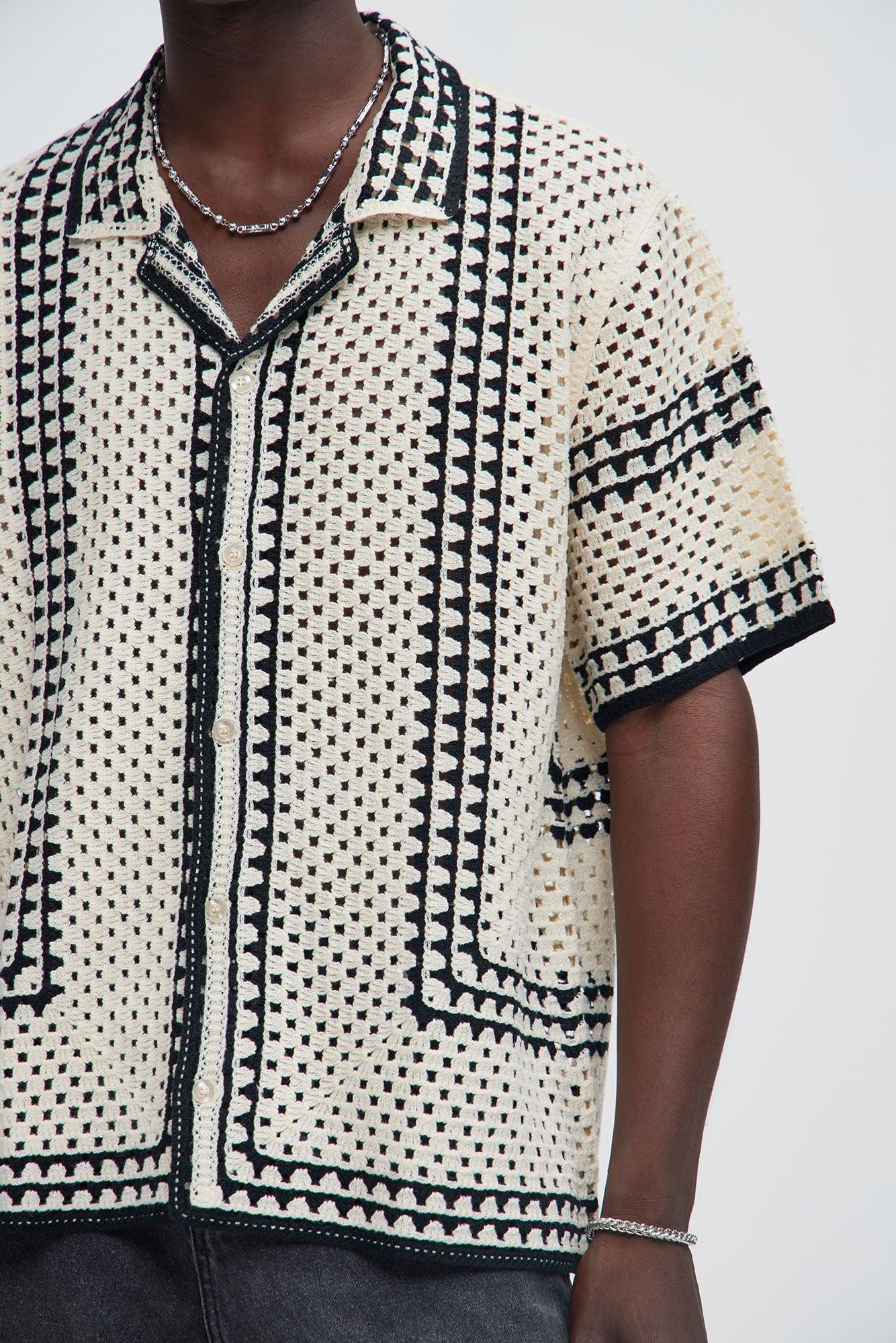 Allston Crochet Knit Shirt - Off White Product Image