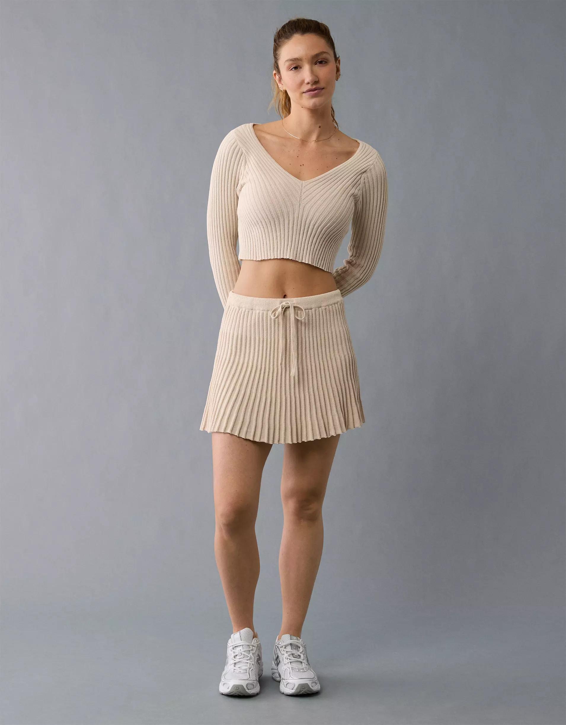 AE Ribbed Knit Mini Skirt Product Image