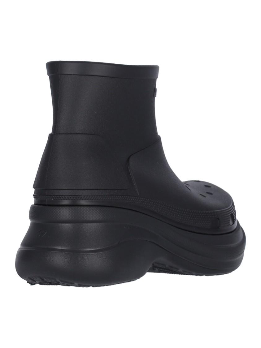 BALENCIAGA Black Crocs Edition Rubber Boots In 1000 Product Image