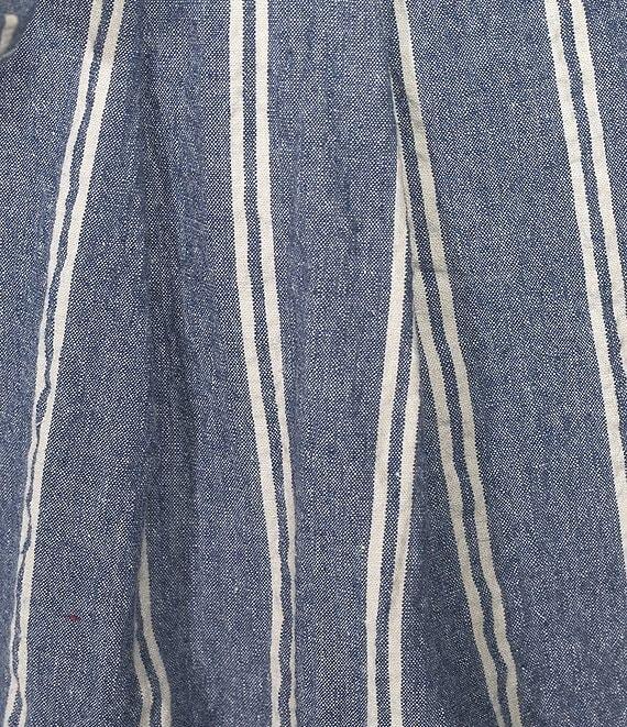 M Made in Italy Pin Stripe Tie Waist Crop Pants Product Image