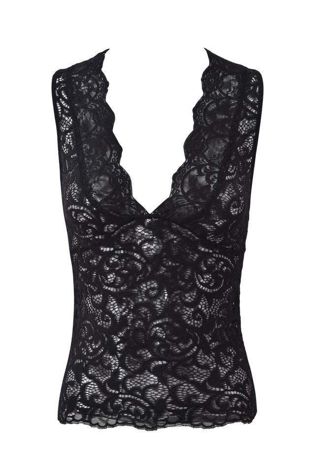 GEMMA SLEEVELESS TOP - BLACK Product Image