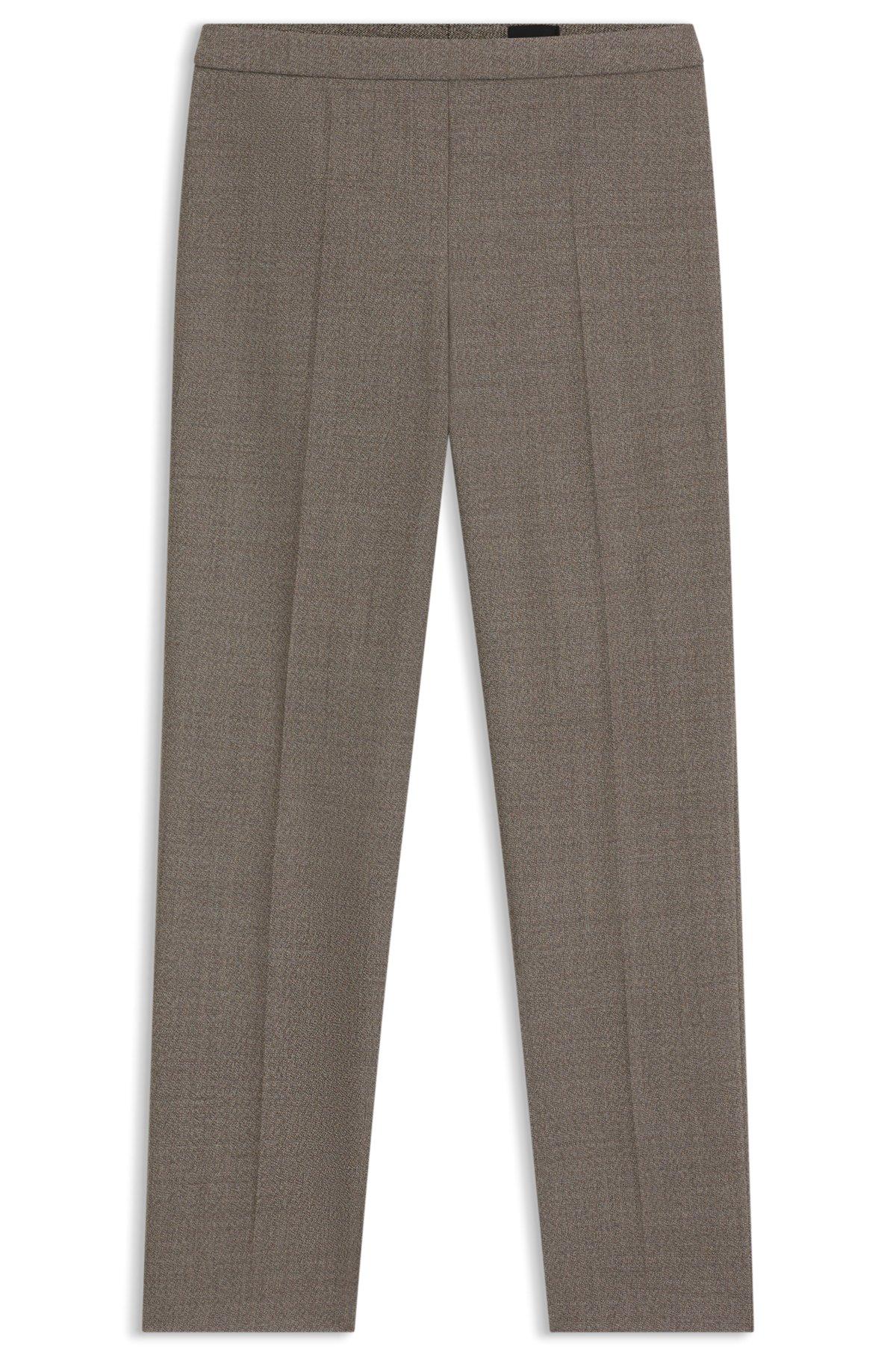 Regular-fit pants in a micro-pattern wool blend Product Image