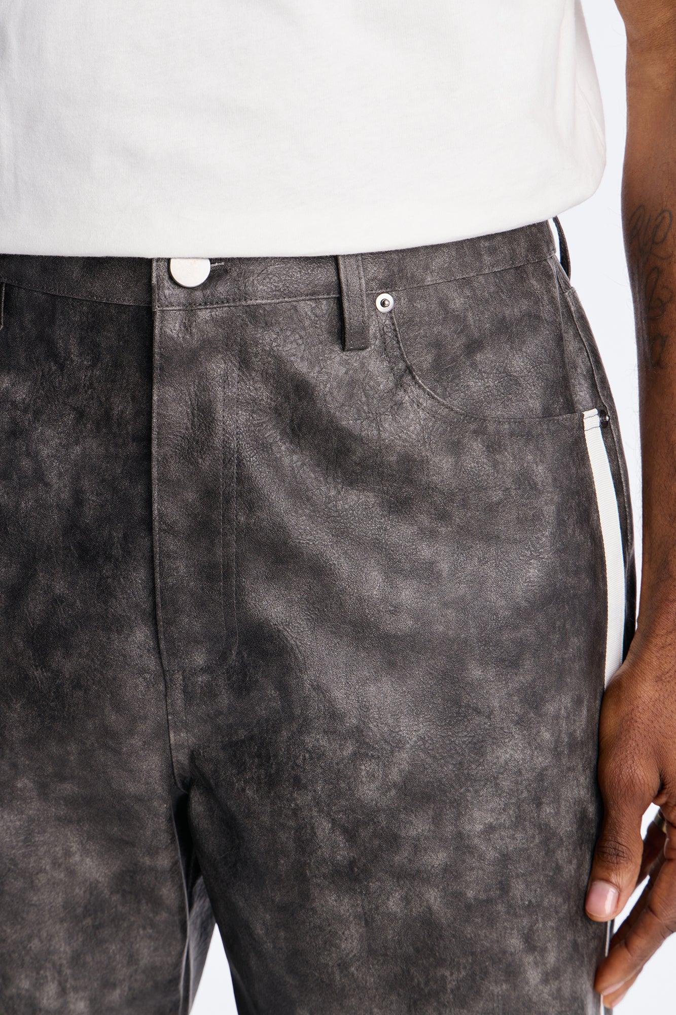 Relaxed Aubrey Hill Faux Leather Short - Black Product Image