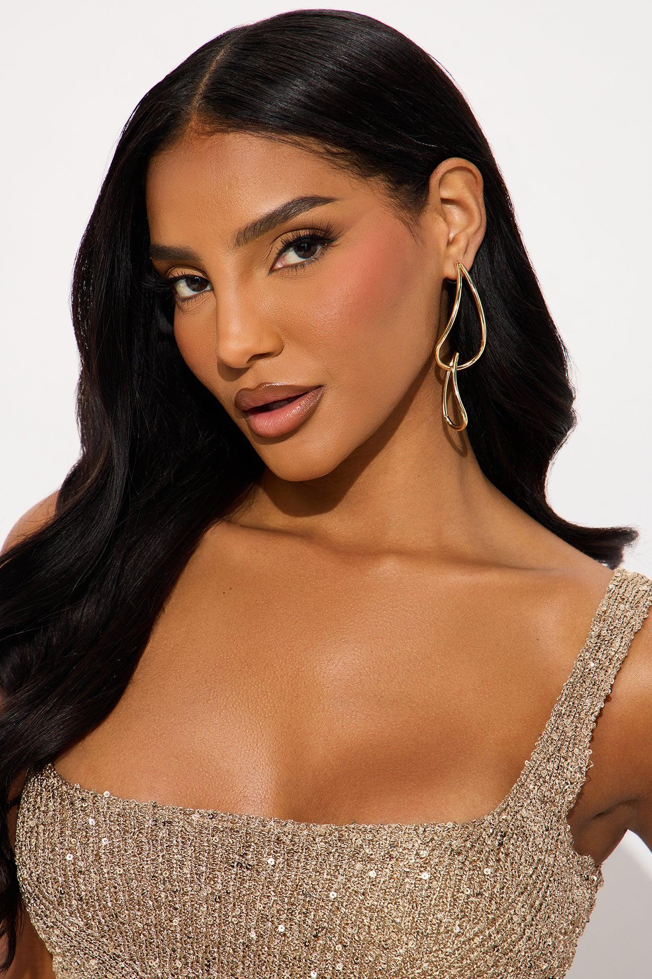 Two Lovers Drop Earrings - Gold Female Product Image