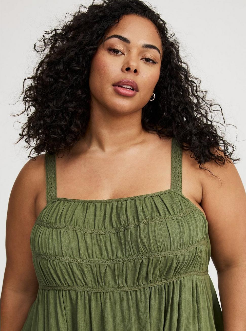 Square Neck Lace Inset Maxi Dress Product Image