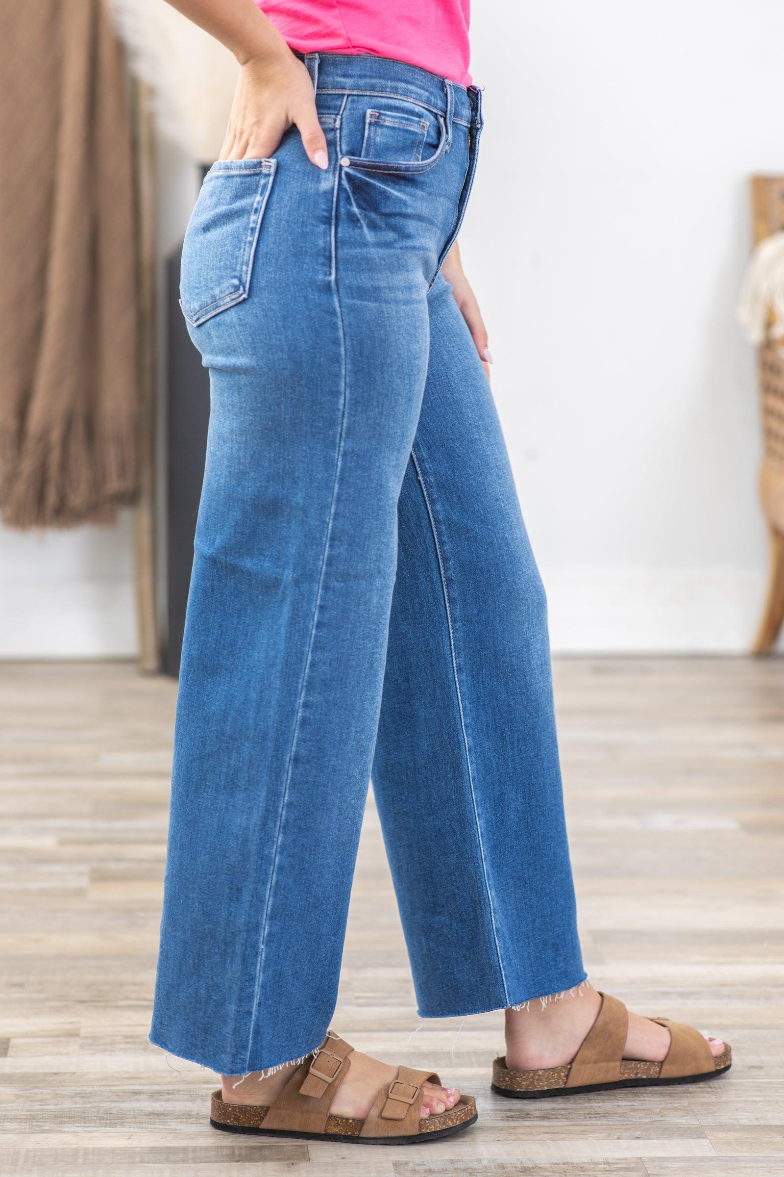 JBD Medium Wash Scissor Cut Wide Leg Jean Product Image