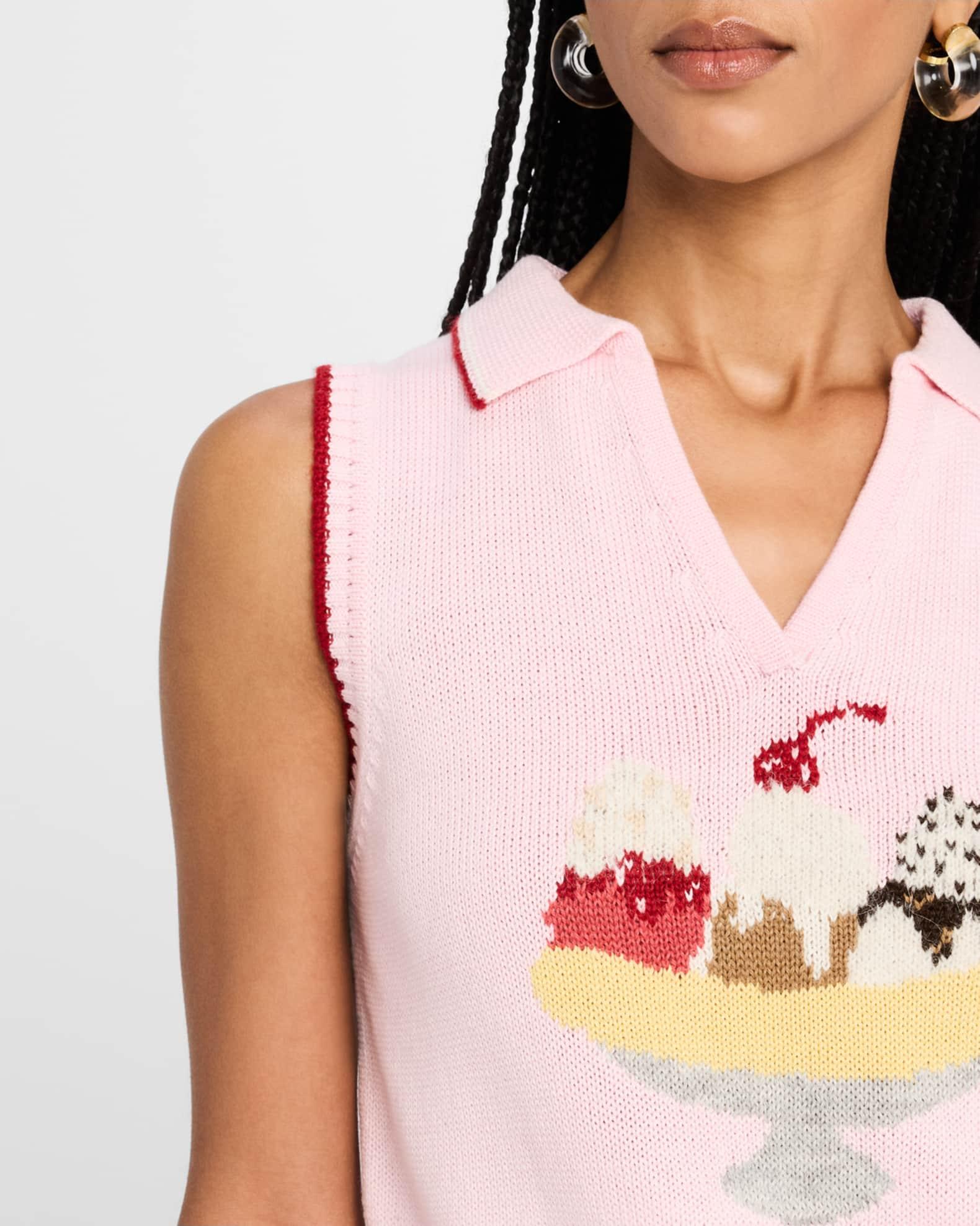 Split Sleeveless Polo Vest Product Image