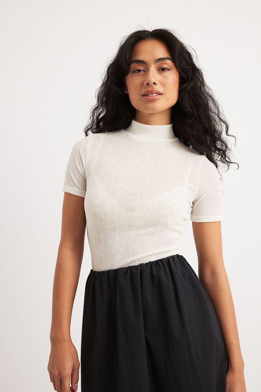 Sheer Short Sleeve Top Product Image