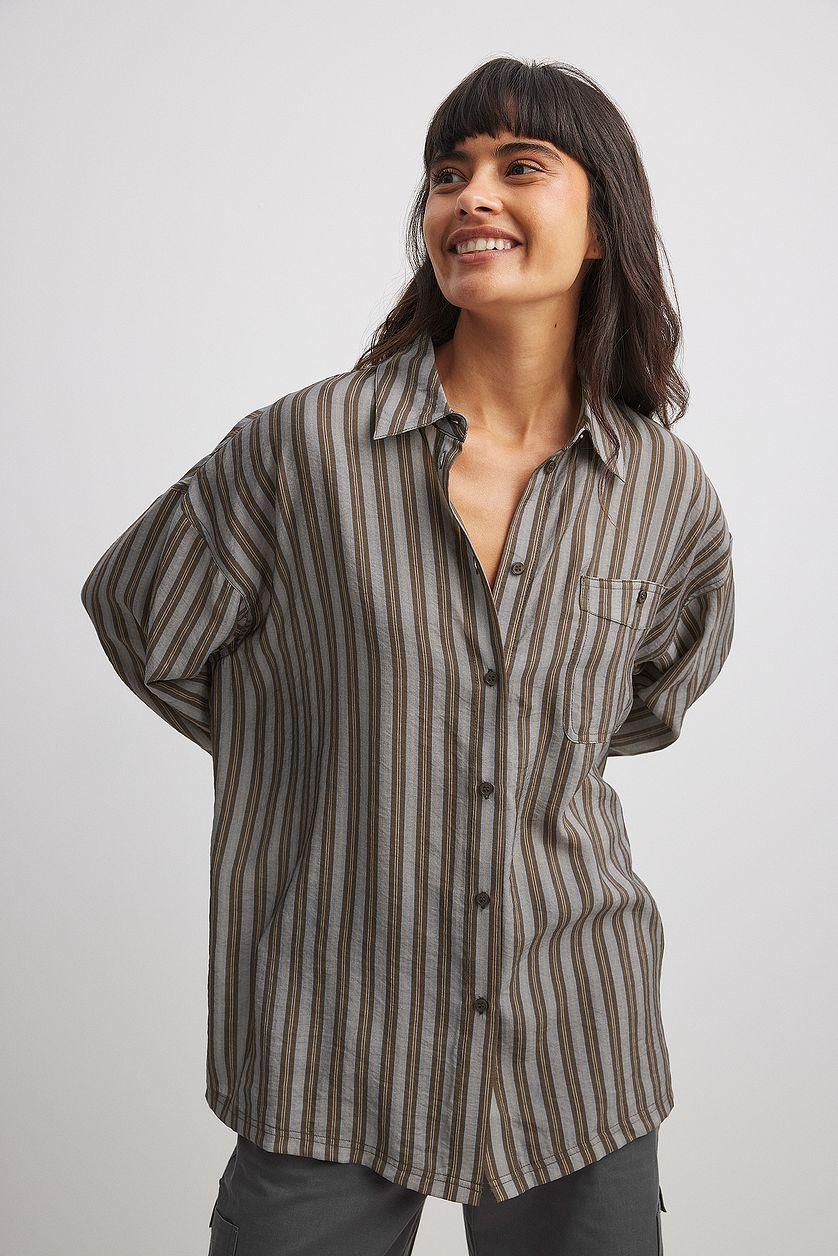 Oversized Striped Shirt Product Image