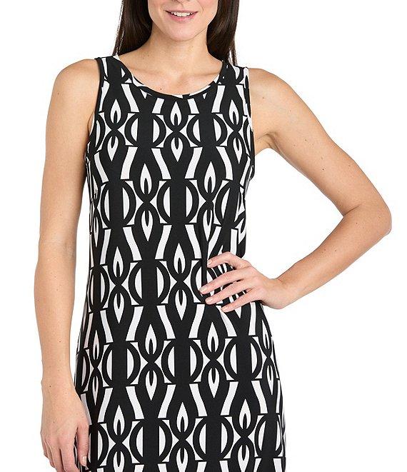 R & M Richards Sleeveless Geo Print Sheath Maxi Dress Product Image