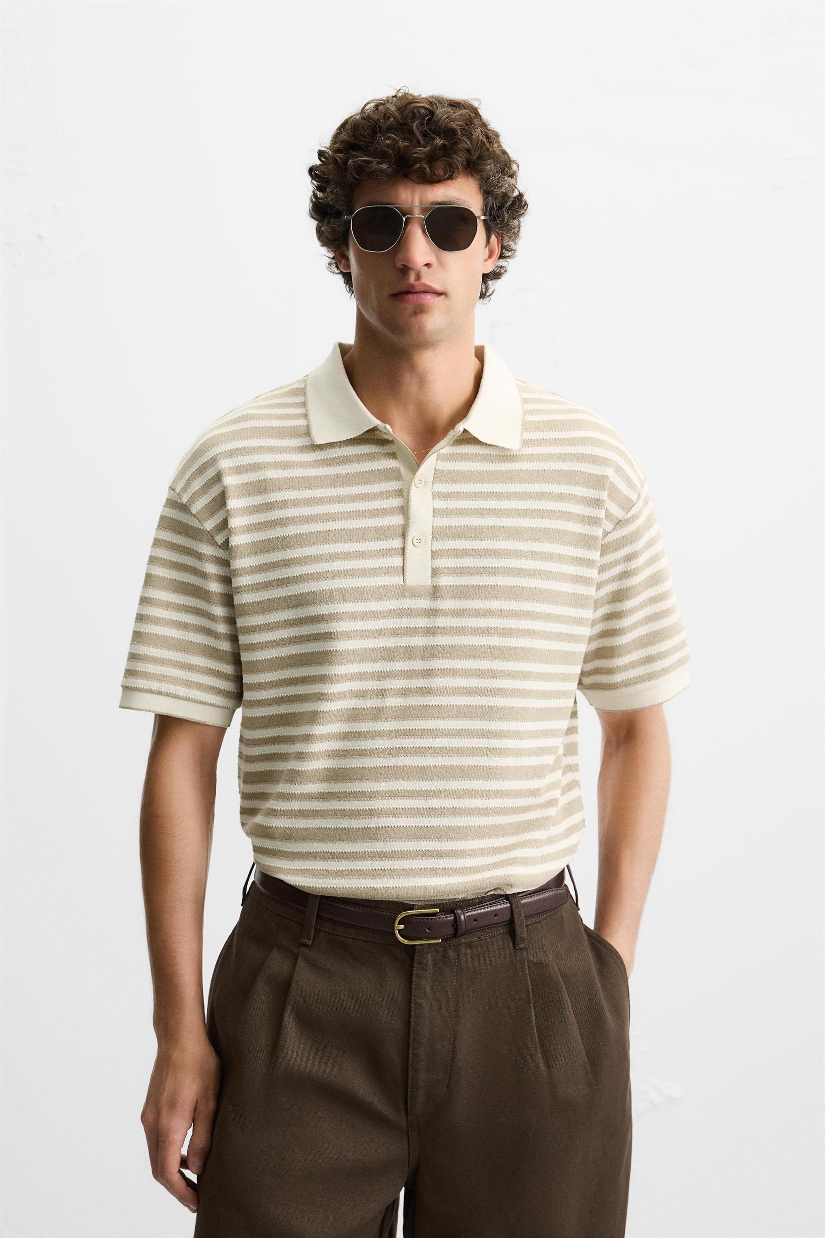 JACQUARD STRIPED POLO SHIRT Product Image