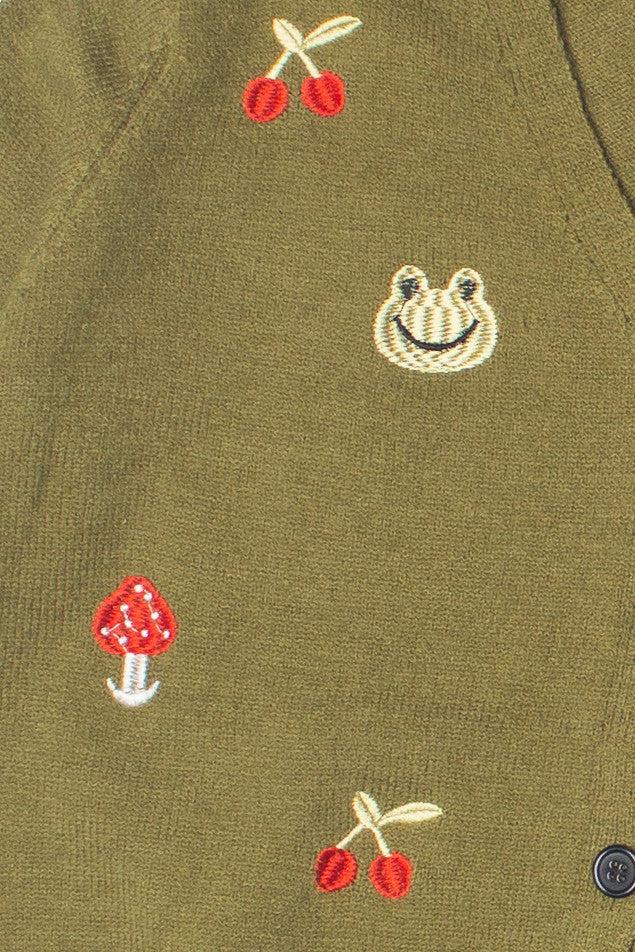Embroidered Frog Cardigan Product Image