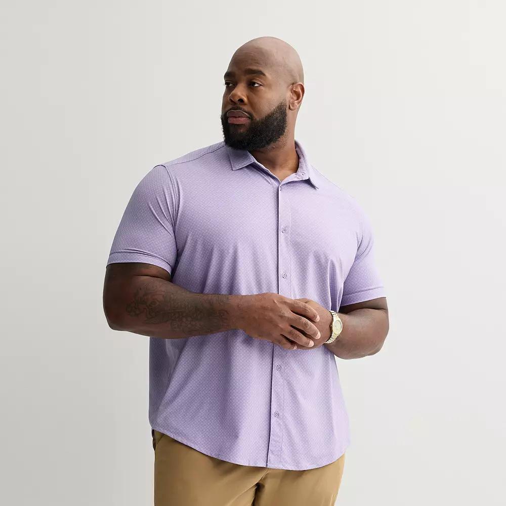 Big & Tall Apt. 9® Point Collar Button-Down Short Sleeve Shirt, Men's,  Product Image