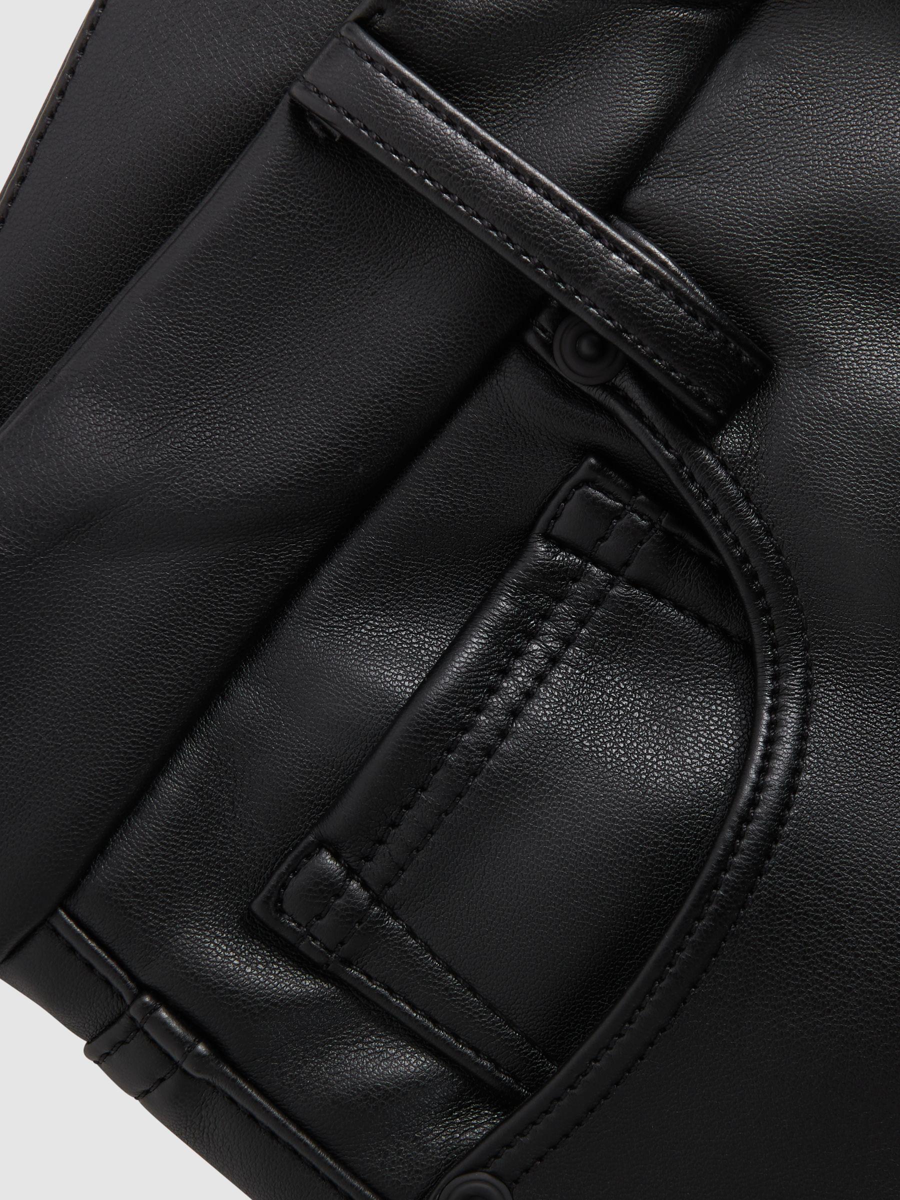 Good American Faux Leather Flared Trousers in Black Product Image