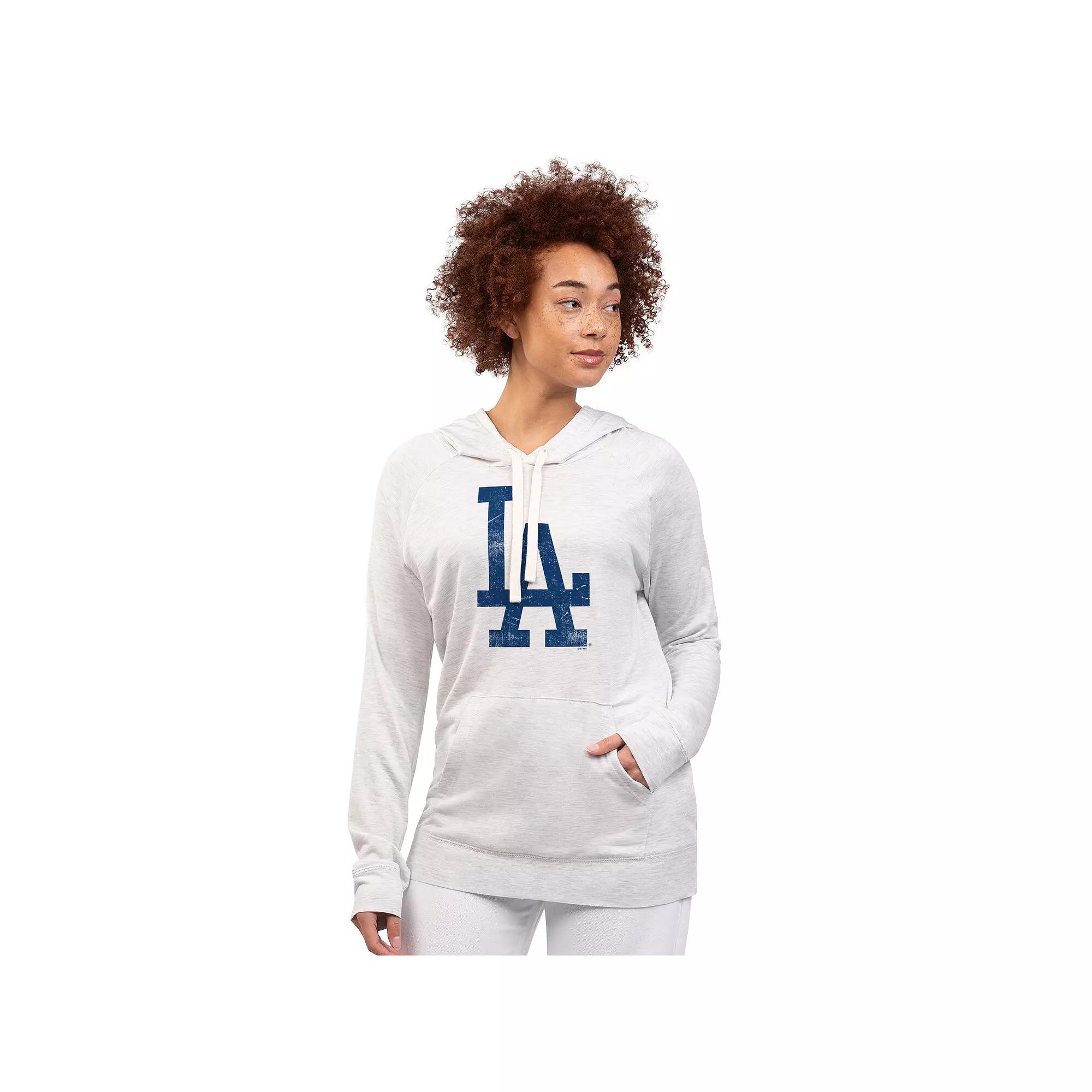 Women's G-III 4Her by Carl Banks Oatmeal Los Angeles Dodgers Pregame Pullover Hoodie,  Product Image