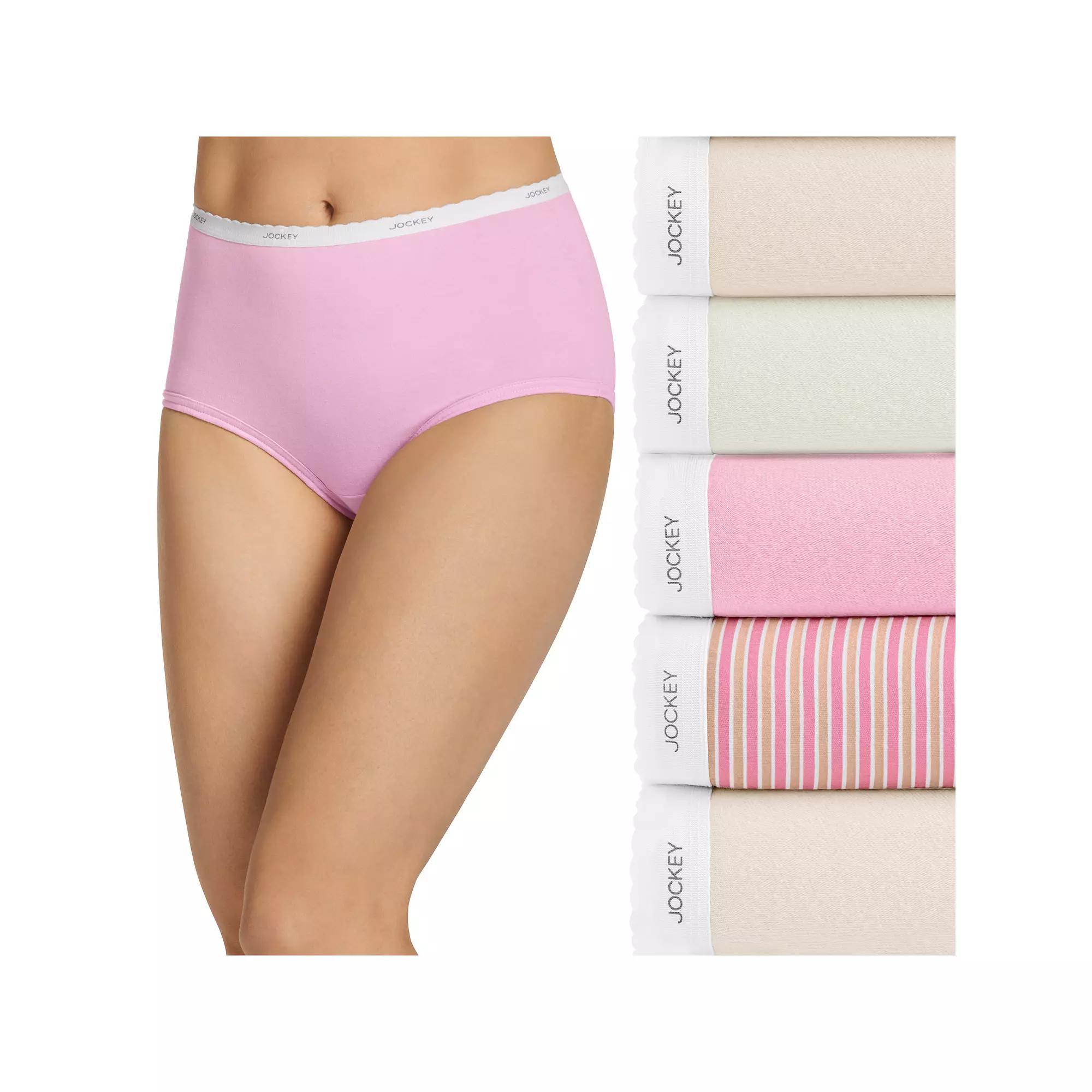Women's Jockey® Classic 5-Pack Cotton Brief Panty Set 1743, Pink Product Image