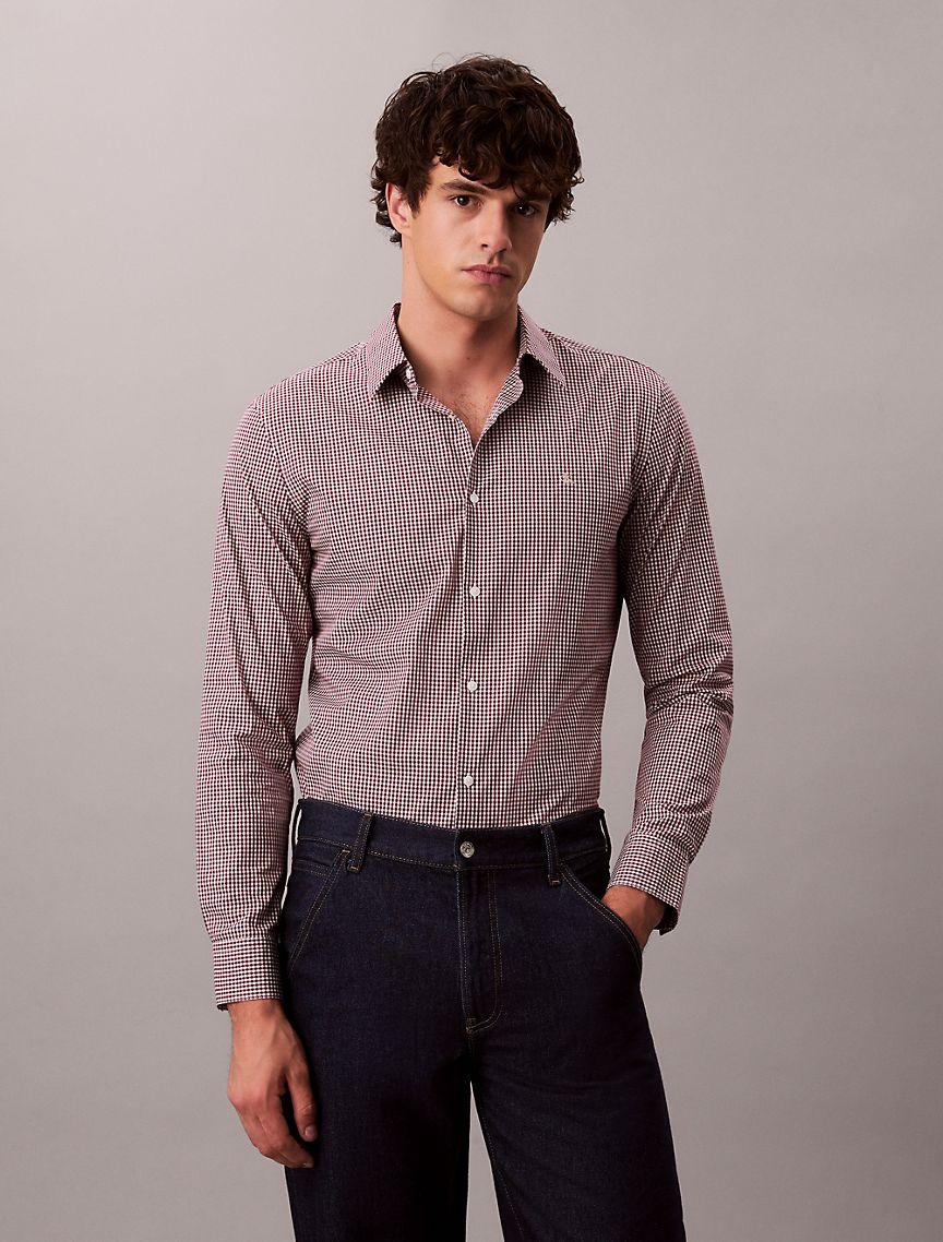 Gingham Slim Button-Down Shirt  Product Image