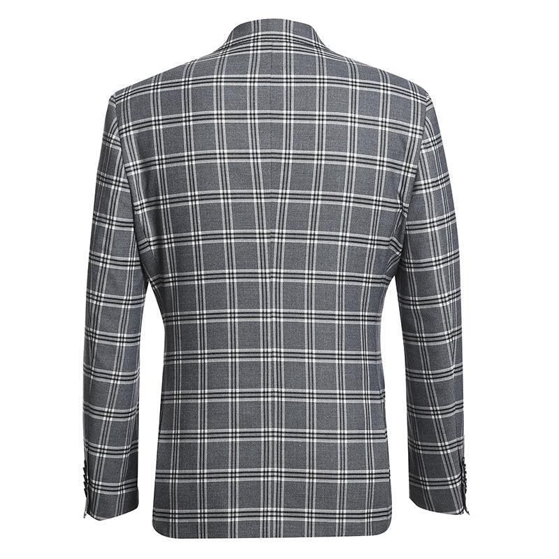 English Laundry Slim Fit Dimgray with White Check Suit Product Image